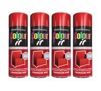 MIXEL Crimson Red Gloss Spray Paint, Quick Drying, DIY Enthusiasts, Easy-To-Use, Perfect For Wood, Metal, Plastic, Ceramics, Indoor And Outdoor Use, 250ml, (4 Pcs)