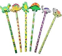MIXEL Dinosaur Pencil Topper With Eraser, Fun Learning, Vibrant Colors, Different Dinosaur Design, Develop Writing Skills, Durable And Safe, Doodle And Draw, Educational