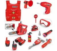 MIXEL Fire Fighter Role Play Set, Rescue Toys Fi-Re-Man, Dressup Toy Set, Pretend Play Toy, Long-Lasting Fun, Toys Set with Helmet, Tools, and Accessories for Kids