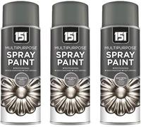 MIXEL G-U-N Metal Grey Spray Paint, Quick-Drying Formula, Perfect for Home Improvement, Automotive, Industrial, DIY Projects, Indoor And Outdoor Use, 400ml, (3 Pcs)
