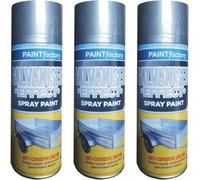 MIXEL Galvanised Effect Spray Paint, Anti Corrosive Coating, Galvanised Finish, Quick Drying Spray, Repair & Protect Metal Paint, Interior & Exterior Use, 400 ML (3 PCS)
