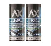 MIXEL Glass Cleaning Wipes, Effortlessly Removes Dirt, Fingerprints, Smudges, Grease, Perfect For Car Windows, Mirrors, Windshields, Headlights, Moisture And Freshness, Streak-Free Cleaning, (2 Pcs)
