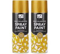 MIXEL Gold Metallic Spray, Fast Drying, Long-Lasting Durability, Ideal for Crafting, Home Décor, DIY Projects, Wood, Metal, Plastic, Ceramic, Easy to Apply, 400ml,89 (2 Pcs)