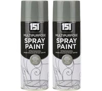 MIXEL Grey Primer Matt Spray Paint, Quick-Drying, Easy to Apply, DIY Enthusiasts, Crafting, Perfect for Wood, Metal, Plastic, Interior and Exterior Use, 400ml, (2 Pcs)