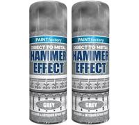MIXEL Hammer Effect Grey Spray Paint, Easy To Apply, Quick Drying Formula, DIY Projects, Perfect For Metal, Wood, Plastic Ideal For Interior And Exterior Use, 400ml, (2 Pcs)
