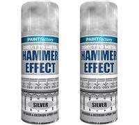 MIXEL Hammer Effect Silver Spray Paint, Quick Drying Formula, Easy to Apply, Ideal for Metal, Wood, Plastics, Perfect for DIY Projects, Home Improvement, 400ml, (2 Pcs)