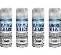 MIXEL Hammer Effect Silver Spray Paint, Quick Drying Formula, Easy to Apply, Ideal for Metal, Wood, Plastics, Perfect for DIY Projects, Home Improvement, 400ml, (4 Pcs)