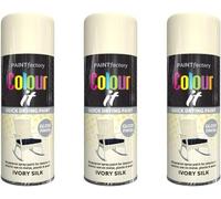MIXEL Ivory Silk Gloss Finish Spray Paint, Quick Drying Formula, DIY Projects, Ideal For Wood, Metal, Plastic, Perfect For Crafting, Home Décor, Interior & Exterior Use, 400ml, (3 Pcs)