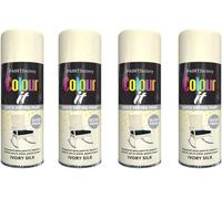 MIXEL Ivory Silk Gloss Finish Spray Paint, Quick Drying Formula, DIY Projects, Ideal For Wood, Metal, Plastic, Perfect For Crafting, Home Décor, Interior & Exterior Use, 400ml, (4 Pcs)