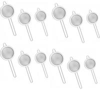 MIXEL Kitchen Essential Tea Strainer Fine Mesh Sieve, High Durability, Versatile & Precision Capability Filtration, Safe Food Preparation, Sturdy, Silver Color (7cm 8cm 10cm) (3 Pairs, Pack of 4)