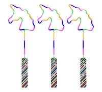 MIXEL LED Unicorn Wand for Kids, Light-Up Rainbow Glow Wand with Magical Unicorn Topper, Party Favour, Costume Accessory & Festival Toy for Girls & Boys (3 PCS)