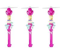 MIXEL Mermaid Shape Rotating Glowing Fairy Stick, Magic Wand, Flashing Light, Wonderful Music, Spinning Windmill Toy, Cute & Funny, Playful Toy Gift For Girls (3 PCS)