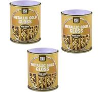 MIXEL Metallic Gold Gloss Non-Drip Paint, Quick-Drying, DIY Enthusiasts, Perfect For Wood, Metal, Glass, Ceramics, Interior And Exterior Use, Ideal For Home Décor, Crafts, 300ml, (3 Pcs)
