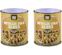 MIXEL Metallic Gold Gloss Non-Drip Paint, Quick-Drying, DIY Enthusiasts, Perfect For Wood, Metal, Glass, Ceramics, Interior And Exterior Use, Ideal For Home Décor, Crafts, 300ml, (2 Pcs)