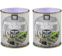 MIXEL Metallic Silver Gloss Non-Drip Paint, Fast-Drying, Easy-to-Apply, Perfect for Enhancing Metal, Wood, Plastic, Glass, Ceramic, Indoor and Outdoor Use, 300ml, (2 Pcs)