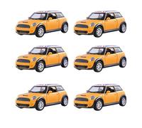 MIXEL Mini Sports Car With 1: 22 Scale, Durable Die-Cast Design, Pull-Back Mechanism, Durability and Realistic,Fun Toy for Kids, Yellow (6PCS)