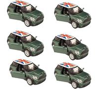 MIXEL Mini Sports Car With 1: 22 Scale, Durable Die-Cast Design, Pull-Back Mechanism, Durability, And Realistic,Fun Toy For Kids, Green (6 Pcs)