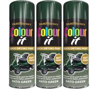 MIXEL Nato Green Matt Spray Paint, Quick-Drying, Easy-To-Use, DIY Projects, Crafting, Ideal For Metal, Wood, Plastic, Automotive, Indoor And Outdoor Use, 250ml, (3 Pcs)