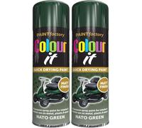 MIXEL Nato Green Matt Spray Paint, Quick-Drying, Easy-To-Use, DIY Projects, Crafting, Ideal For Metal, Wood, Plastic, Automotive, Indoor And Outdoor Use, 250ml, (2 Pcs)
