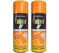 MIXEL Orange Gloss Spray Paint, Quick-Drying Formula, Easy-To-Apply, Ideal For Crafts, DIY Projects, Home Decor, Long-Lasting Protection, Interior and Exterior Use, 400ml, (2 Pcs)