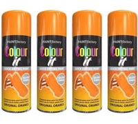 MIXEL Orange Gloss Spray Paint, Quick-Drying Formula, Easy-To-Apply, Ideal For Crafts, DIY Projects, Home Decor, Long-Lasting Protection, Interior and Exterior Use, 400ml, (4 Pcs)