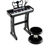 MIXEL Piano For Kids, 37-Key Keyboard, Electronic Keyboard with Stool, Educational Toy, Ergonomic Design, Music and Sound, Long-Lasting Enjoyment, Safe & Durable, Black