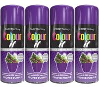 MIXEL Purple Gloss Spray Paint, Quick-Drying Formula, Easy To Apply, Ideal For DIY Projects, Crafting, Home Décor, Perfect For Wood, Metal, Plastic, Ceramics, 250ml, (4 Pcs)