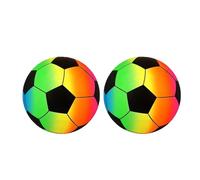MIXEL PVC Rainbow Football, Lightweight And Portable, Encourages Physical Activity, Coordination, Durable Construction, Long-Lasting Performance, 23cm, (2 Pcs)