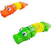 MIXEL Rainbow Chain Crocodile Toy, Hand-Eye Coordination, Fine Motor Skills, Creativity, Imaginative Play, Indoor & Outdoor Fun, Compact & Lightweight, Random Colour, (2 Pcs)