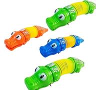 MIXEL Rainbow Chain Crocodile Toy, Hand-Eye Coordination, Fine Motor Skills, Creativity, Imaginative Play, Indoor & Outdoor Fun, Compact & Lightweight, Random Colour, (4pcs)