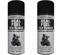 MIXEL Real Feel Textured Coal Black Spray, Easy To Apply, Long-Lasting Protection, Perfect For Enhancing Metal, Wood, Plastic, DIY Projects, Home Decor, Crafting, 400ml, (2 Pcs)