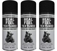 MIXEL Real Feel Textured Coal Black Spray, Easy To Apply, Long-Lasting Protection, Perfect For Enhancing Metal, Wood, Plastic, DIY Projects, Home Decor, Crafting, 400ml, (3 Pcs)