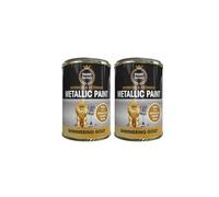 MIXEL Shimmering Gold Metallic Tin Paint, Quick-Drying Formula, long-lasting protection, Ideal For Wood, Metal, Plastic, Craft Projects, Interior And Exterior Use, 300ml, (2 Pcs)