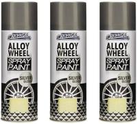 MIXEL Silver Gloss Alloy Wheel Spray Paint, DIY Enthusiasts, Easy to Apply, Fast-Drying Formula, Long-Lasting Protection, Perfect For Both Indoor And Outdoor Use, 400ml, (3 Pcs)