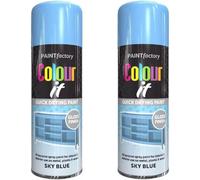 MIXEL Sky Blue Gloss Spray Paint, DIY Projects, Quick-Drying, Easy To Apply, Ideal For Crafts, Furniture, Metal, Plastic, Automotive, Suitable For Indoor And Outdoor Use, 400ml, (2 Pcs)