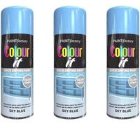 MIXEL Sky Blue Gloss Spray Paint, DIY Projects, Quick-Drying, Easy To Apply, Ideal For Crafts, Furniture, Metal, Plastic, Automotive, Suitable For Indoor And Outdoor Use, 400ml, (3 Pcs)