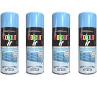 MIXEL Sky Blue Gloss Spray Paint, DIY Projects, Quick-Drying, Easy To Apply, Ideal For Crafts, Furniture, Metal, Plastic, Automotive, Suitable For Indoor And Outdoor Use, 400ml, (4 Pcs)
