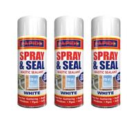 MIXEL Spray & Seal White Mastic Sealant, Flexible & Crack-Resistant, Quick Drying, Waterproof Formula, White Finish, Ideal for Guttering Roofs Window Pipes Soil, Spray & Seal Leak, (3PCS, 300ML)