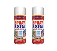 MIXEL Spray & Seal White Mastic Sealant, Flexible & Crack-Resistant, Quick Drying, Waterproof Formula, White Finish, Ideal for Guttering Roofs Window Pipes Soil, Spray & Seal Leak, (2PCS, 300ML)