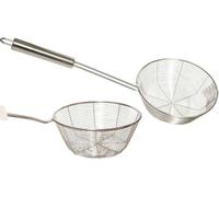 MIXEL Stainless Steel Deep Skimmer, Durable and Long Lasting, Ergonomic Design, Lightweight & Comfortable Grip, Rust-Resistant & Easy to Clean, (20cm)