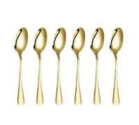 MIXEL Stainless Steel Dinner Spoon Set, Easy to Clean, Ergonomic Handle, Perfect for Everyday Dining, Special Occasions, Ideal for Home Or Restaurant Use, 20cm, (Golden, 6 Pieces)