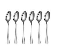 MIXEL Stainless Steel Dinner Spoon Set, Easy to Clean, Ergonomic Handle, Perfect for Everyday Dining, Special Occasions, Ideal for Home Or Restaurant Use, 20cm, (Silver, 6 Pieces)