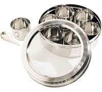 MIXEL Stainless Steel Masala/Spice Containers, Transparent Lid, Sleek and Durable, Long Lasting, Compact & Organized, Dishwasher-safe (10cm)