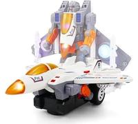 MIXEL Transforming Aircraft to Robot Toy With 3D Light & Sound, Unique 2-In-1 Design, Musical Army Jet Robot Toy, Lightweight, Deformation Toy, Entertaining Experience