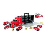 MIXEL Truck Carry Case Playset for Kids, All-in-One Fire Rescue, Problem-Solving Abilities, Role-Playing, Hand-Eye Coordination, Fine Motor Skills, Encouraging Teamwork, Creativity, Interactive Play