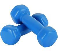 MIXEL Vinyl Fitness Dumbbell, Durable Construction, Anti-Roll Hexagonal Shape, Smooth Vinyl Finish, Portable and Lightweight, Non-Slip Grip, Random Colour, Fitness & Home Gym (1 KG)
