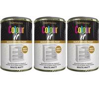 MIXEL White Matt Tin Paint, DIY enthusiasts, Quick-Drying Formula, Easy-to-Apply, Long-Lasting, Perfect for Wood, Metal, Walls, Interior and Exterior Use, 300ml, (3 Pcs)