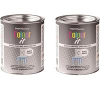 MIXEL White Matt Undercoat Tin Paint, Quick-Drying Formula, DIY Enthusiasts, Ideal For Wood, Cabinets, Metal, Perfect For Interior And Exterior Use, 300ml, (2 Pcs)