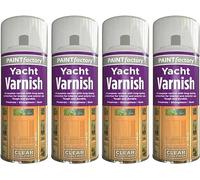MIXEL Yacht Varnish Spray Paint, Clear Gloss Finish, Tough and Durable, Non Cracking, Quick Drying, Long Lasting Performance, Interior and Exterior Use, 200ml (4PCS)