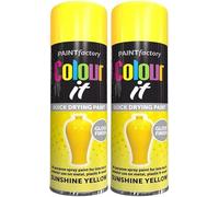 MIXEL Yellow Gloss Spray Paint, Easy-To-Apply, Quick-Drying Formula, DIY Enthusiasts, Perfect For Furniture, Metal, Wood, Plastic, Indoor and Outdoor Use, 250ml, (2PCS)